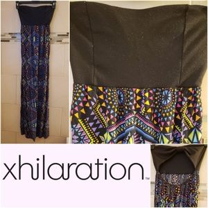 🌠Xhilaration🌠 colorful strapless maxi dress